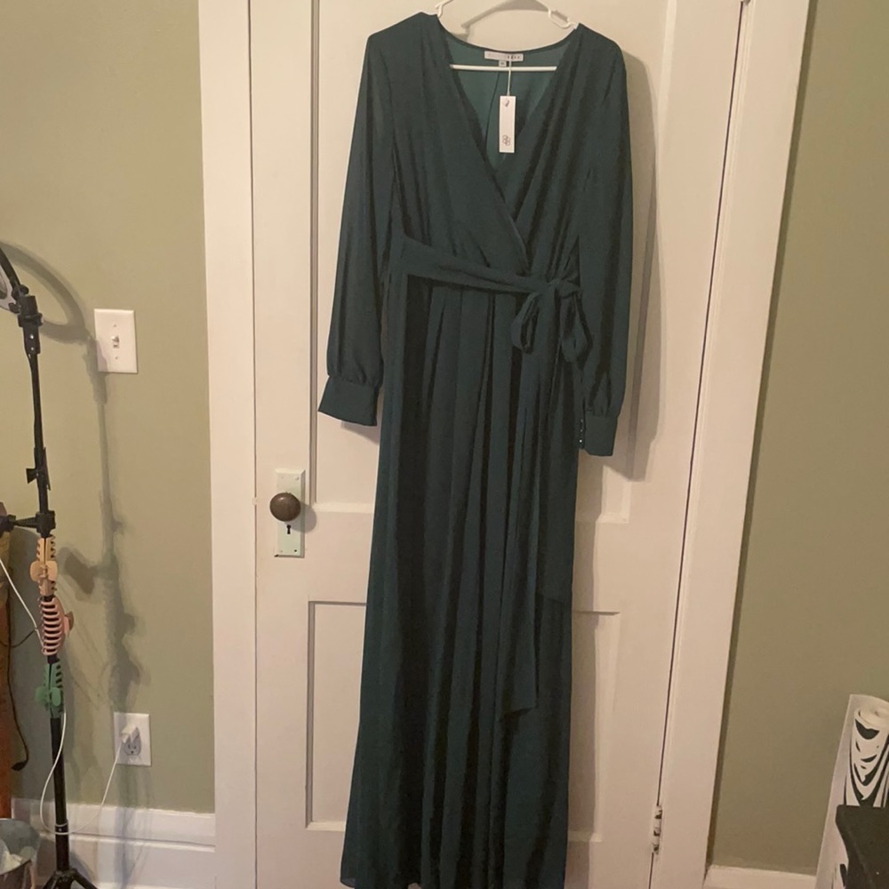 Hunter Green Maxi Dress, size XL.